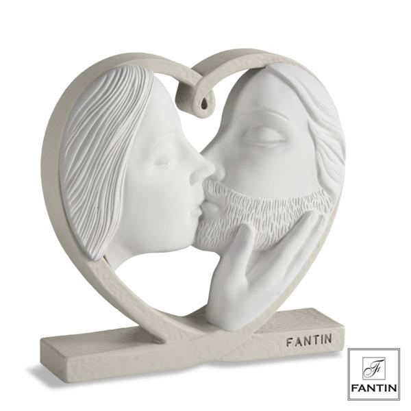 BACIO BIANCO NEL CUORE TORTORA CM. 20X6,5XH20