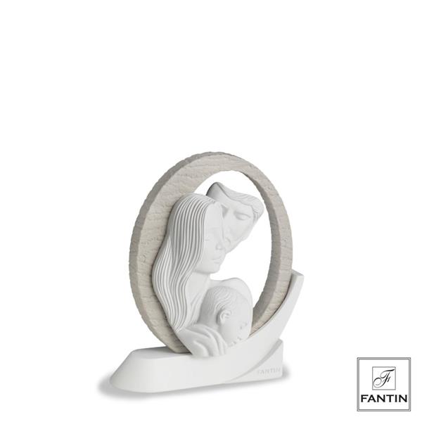 SACRA FAMIGLIA BIANCA NELL'OVALE TORTORA CM.10X3,7XH12