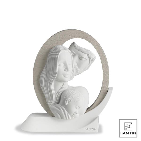 SACRA FAMIGLIA BIANCA NELL'OVALE TORTORA CM.14,5X5,5XH16,5