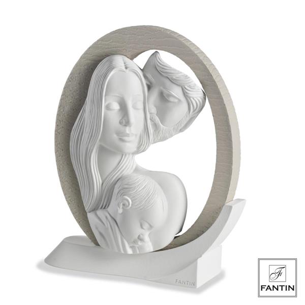SACRA FAMIGLIA BIANCA NELL'OVALE TORTORA CM.20X6XH23,5