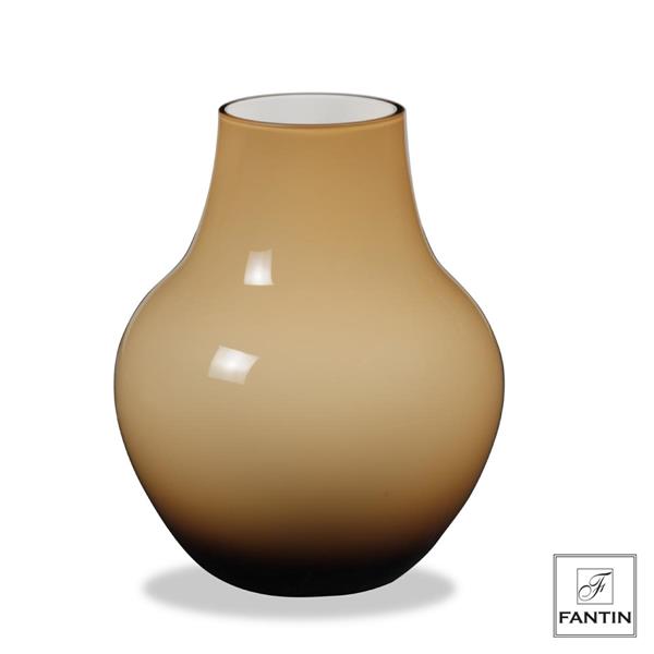 VASO VETRO GOCCIA AMBRA CM. Ø25 X H30