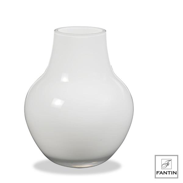 VASO VETRO GOCCIA BIANCO CM. Ø25 X H30