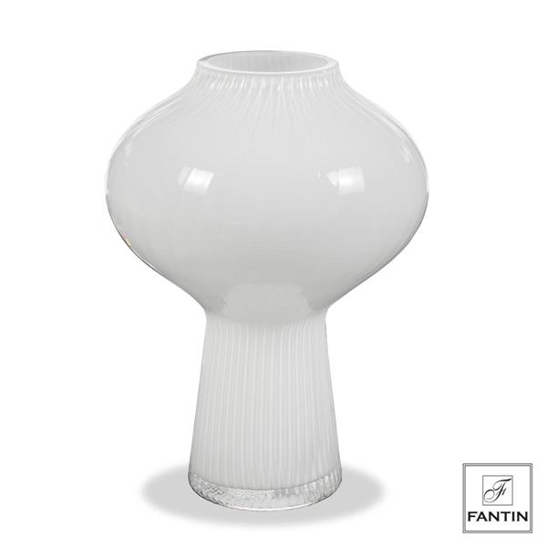 VASO VETRO FUNGO BIANCO CM. Ø22 X H30