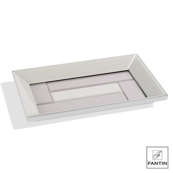 SVUOTATASCHE VETRO ELEGANCE AVORIO TORTORA MIS.EST.CM.32X20XH3,5 R.B