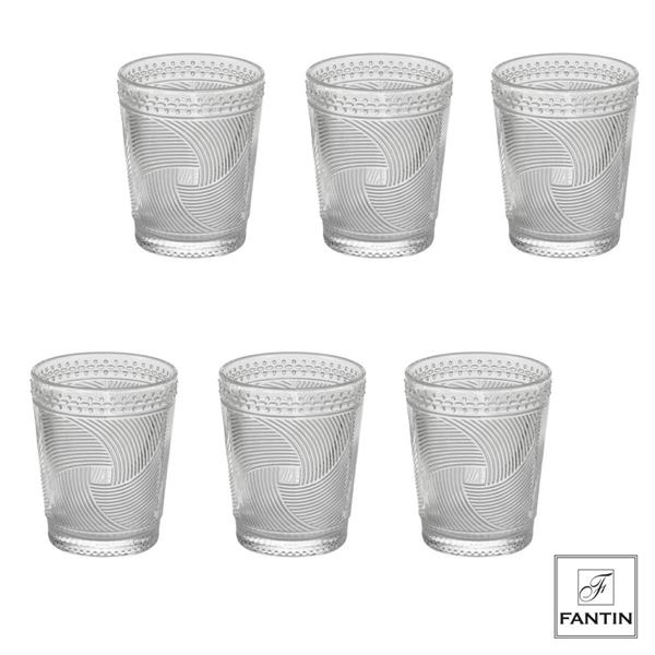 SET 6 BICCHIERI ACQUA VETRO TRASPARENTI 330 ml