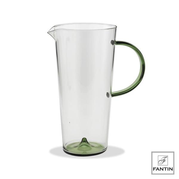 CARAFFA VETRO GOCCIA VERDE CM. Ø8-11 H22,5       CAPACITA'  1,4L