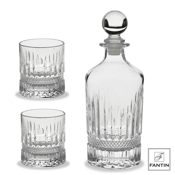 SET BOTTIGLIA E 2 BICCHIERI VETRO 800ml - 260ml