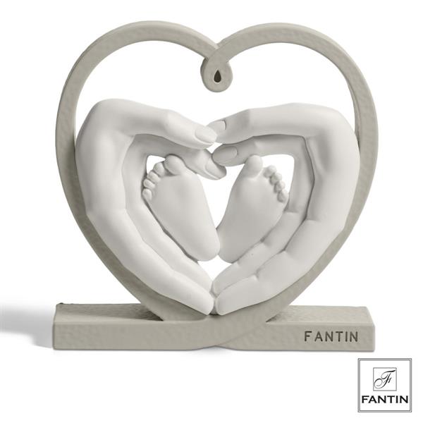 MANI E PIEDINI NEL CUORE BIANCHI BASE TORTORA CM. 11,5X4XH11,5