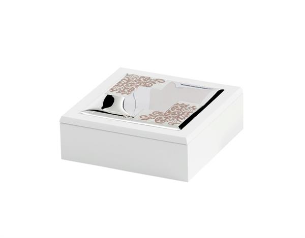 COFANETTO BIANCO QUADR.17X17XH6 DAMASCO FP